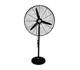 Ventilador industrial de pedestal 30" 3 aspa plástica 180w negro Powerfik