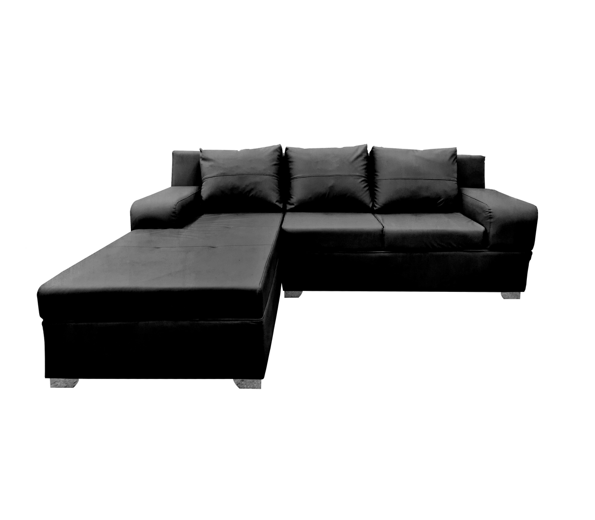 Juego de recibo modular tipo L Vigo 3 puestos + Chaiselongue Bipiel Okalia