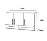 Mueble aéreo de cocina 3 puertas con condimentero blanco/marrón Powerfik