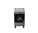 Cocina a gas 20" de piso 4 hornillas horno gris Sj-20G4H Sj Electronics