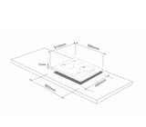 Tope de cocina dual gas/elect 4h 60cm (24") 110v negro Flexi Vetrux