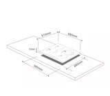 Tope de cocina eléctrico 4 hornillas 60cm (24") Prestige Negro Vetrux