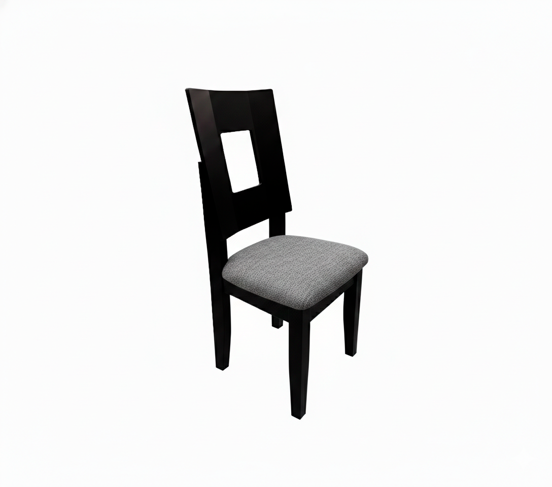 SILLA PARA COMEDOR CON TAPIZADO EN TELA GRIS MERCADO DEL MUEBLE